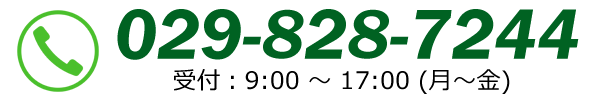 029-828-7244 (月～金：09:00～17:00)